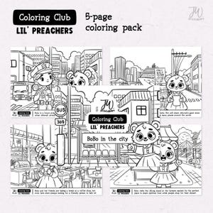 BoBo in the City – JW Coloring Page Set | Lil Preachers Coloring Club for JW Kids