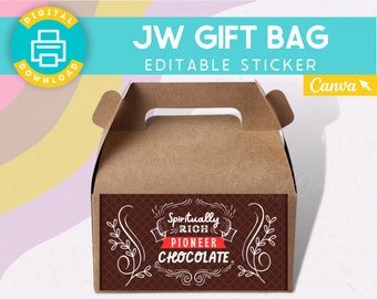 JW Gift Bag Labels | Pioneer School | Pioneer gifts | Tea | Coffee | Labels | Stickers | Brother Gifts | Sister Gifts | Gift bags | Candy