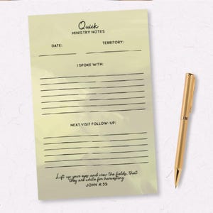 Bloc de notas JW Tear Off / Bloc de notas de 5 x 8 para el ministerio / Regalos JW / Diario JW / Regalo JW / Cuaderno / Bloc de notas