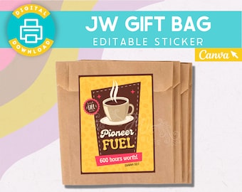 JW Gift Bag Labels | Pioneer School | Pioneer gifts | Tea | Coffee | Labels | Stickers | Brother Gifts | Sister Gifts | Gift bags | Gift Box