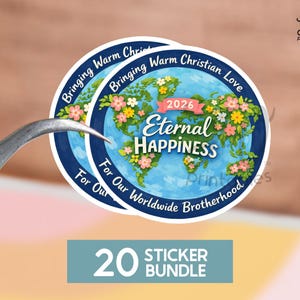 JW 2 inch Stickers Labels - For Baptism gifts, Pioneer Gifts, and Convention Gifts - 2026 Eternal Happiness Convention Assembly Souvenirs