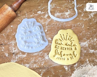 Que Dulce Es Servir  JW Cookie Cutter, Stamp & Embosser - Sweet Favors for pioneers, elders, JW kids, or conventions - Spanish