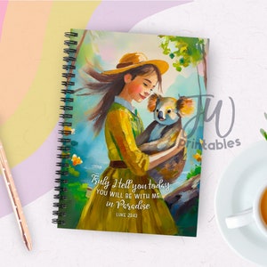 Cuaderno espiral forrado Paraíso / Estudio Jw / Escritura de cartas / Regalos de bautismo JW / Diario / Regalo Jw / Visitas de retorno / Cuaderno de Escrituras