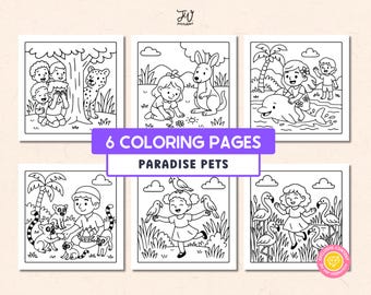 JW Kids Coloring Pages, JW Coloring Book, Printable JW Activity Pages Book for Jw Children in Paradise
