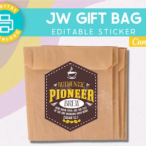 JW Gift Bag Labels | Pioneer School | Pioneer gifts | Tea | Coffee | Labels | Stickers | Brother Gifts | Sister Gifts | Gift bags | Gift Box