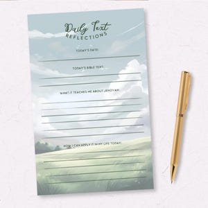 Bloc de notas JW Tear Off / Bloc de notas de 5 x 8 para reflexiones de texto diarias / Regalos JW / Diario JW / Regalo JW / Cuaderno / Bloc de notas