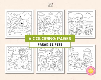 JW Kids Coloring Pages, JW Coloring Book, Printable JW Activity Pages Book for Jw Children in Paradise