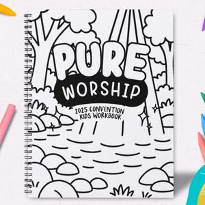 2025 Pure Worship Kids Workbook, Convention workbook, JW Convention Coloring Book, Kids Meeting Notes, JW Kids Workbook (Ages 5-13)