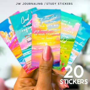 JW Planner, diario y pegatinas de estudio - Para amigos por correspondencia, escritura de cartas, lectura de la Biblia, calcomanías y regalos - Escrituras al atardecer