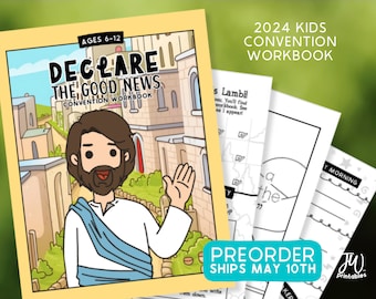 PREORDER: 2024 Declare The Good News Kids Workbook | Convention Book | JW Convention Coloring Book | Kids Meeting Notes | JW Kids Workbook