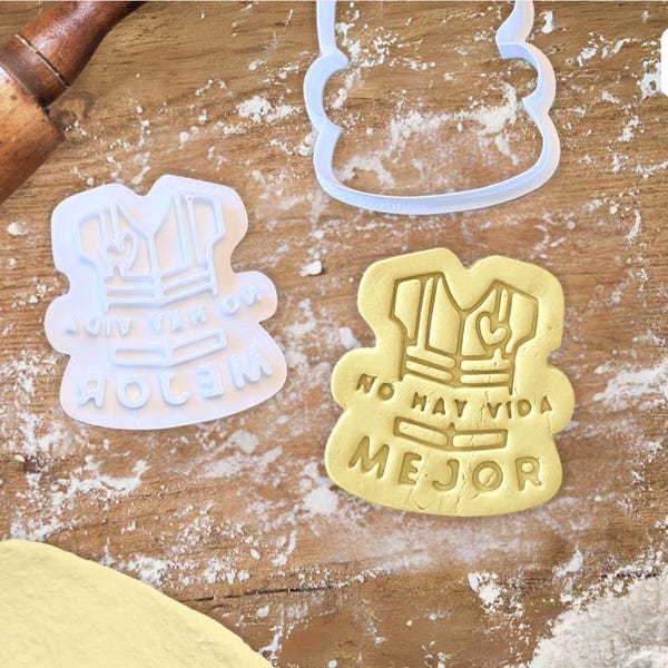 Non c'è vita migliore HI VIS - JW Cookie Cutter, Stamp & Embosser - Dolci bomboniere per pionieri, anziani, bambini Jw o convention - Spagnolo