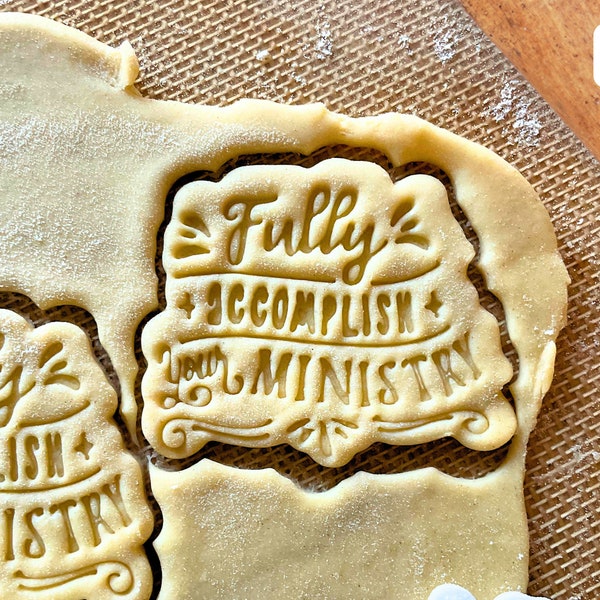 Tagliabiscotti, timbro e goffratore JW Accomplish Ministry per biscotti di zucchero - Dolci bomboniere per pionieri, anziani, ragazzi JW e convegni
