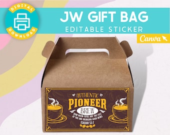 JW Gift Bag Labels | Pioneer School | Pioneer gifts | Tea | Coffee | Labels | Stickers | Brother Gifts | Sister Gifts | Gift bags | Gift Box