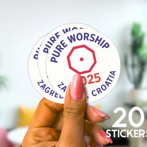 2025 Special Convention Logo sticker sheet - JW 2 inch Stickers Labels - For Baptism gifts and Convention Gifts - 2025 Pure Worship