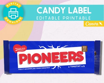 JW Candy Label Gifts | Convention Gifts | Candy Wrapper | Candy Stickers | Elder Gifts | Pioneer Gifts | JW Baptism Gifts | Assembly Gifts