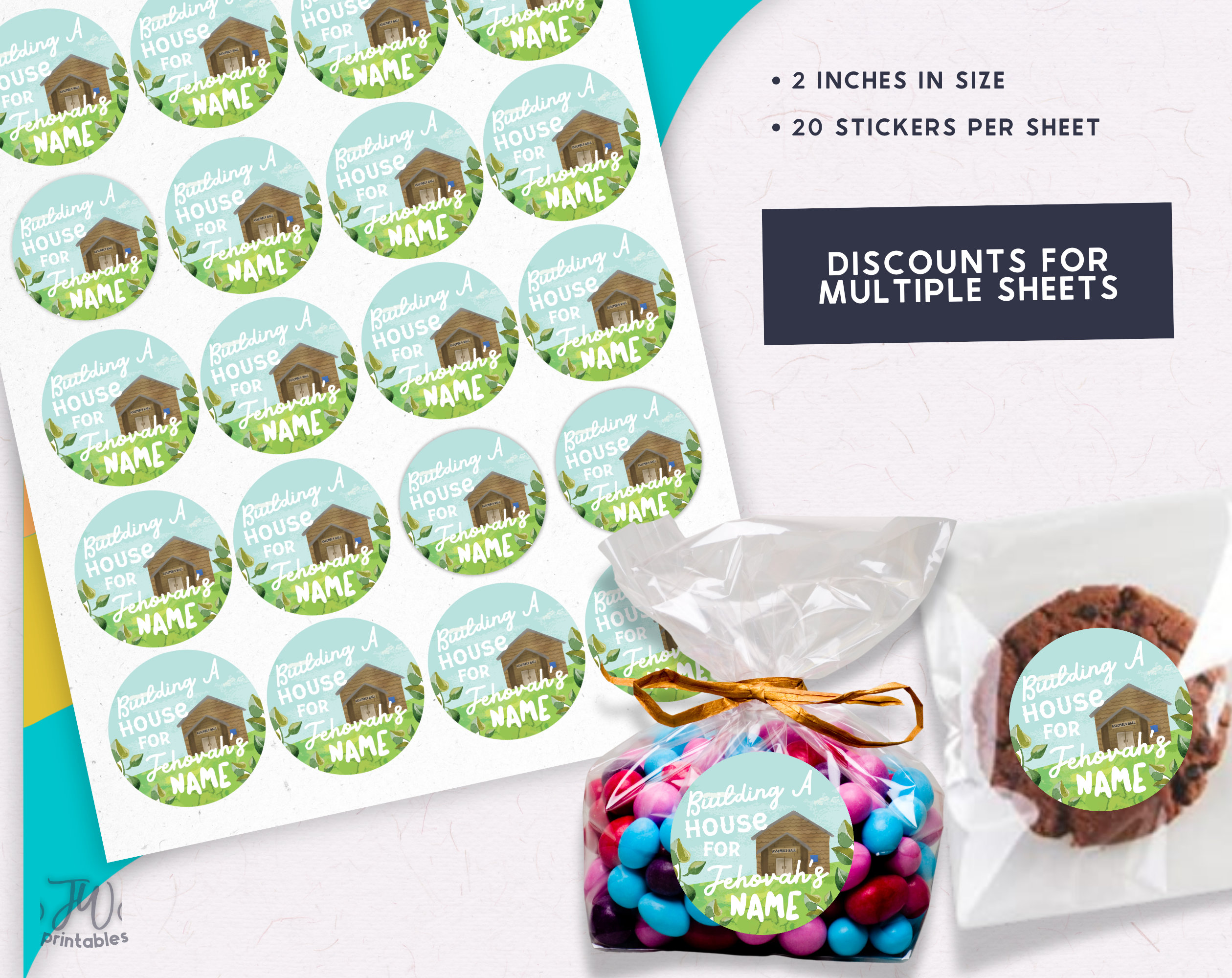 JW 2 Inch Stickers Labels - for Baptism Gifts, Pioneer Gifts, and ...