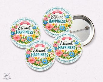 2026 JW Convention Button Pins – Set of 5 (1-Inch) | Encouraging JW Gifts - Eternal Happiness favors for conventions international Assembly