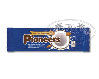 JW Pioneer Power Bar Labels | Jw Candy labels - Jw Candy Stickers - Jw gift ideas - Jw pioneer school Favors - JW pioneer Gift - Jw Candy