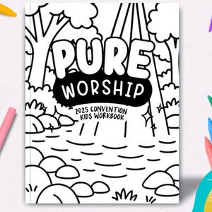 DIGITAL: Cuaderno de trabajo para niños de Adoración Pura 2025, Cuaderno de trabajo para la Convención, Libro para colorear de la Convención de los Testigos de Jehová, Notas de la reunión para niños, Cuaderno de trabajo para niños de los Testigos de Jehová (de 5 a 13 años)