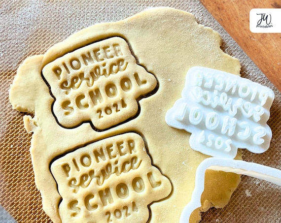 2024 Pioneer School JW Cookie Cutter, Stamp & Embosser for Sugar Cookies  - Sweet gift favors for pioneers, elders, JW kids, and conventions by JWPrintables