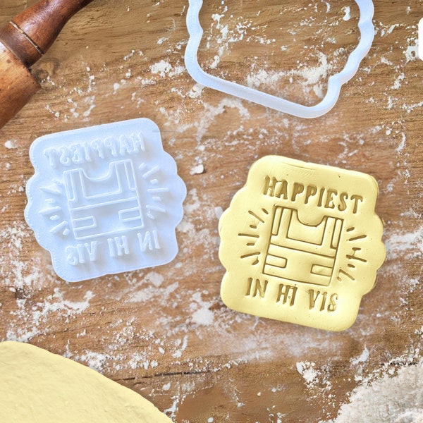 LDC Happiest in Hi Vis JW Tagliabiscotti, timbro e goffratore per biscotti - Dolci bomboniere per pionieri, anziani, bambini JW o convegni