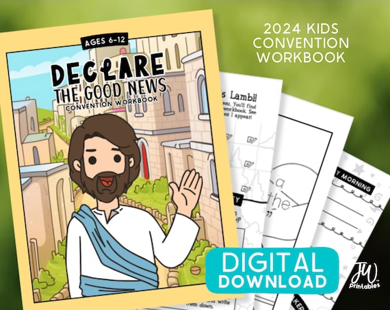 DIGITAL: 2024 Declare The Good News Kids Workbook | Convention Book | JW Convention Coloring Book | Kids Meeting Notes | JW Kids Workbook by JWPrintables