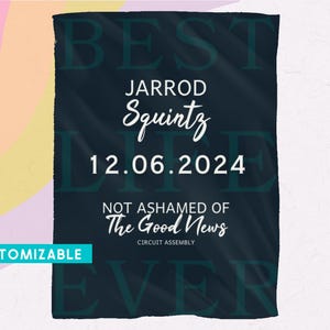 JW Baptism Blanket | Masculine For Brothers | JW Baptism Gifts | Best Life Ever | Convention Gift | Assembly Gift
