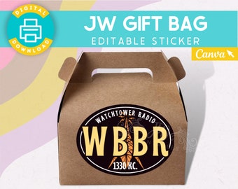 JW Gift Bag Labels | WBBR Radio | JW History | Pioneer gifts | Stickers | Brother Gifts | Sister Gifts | Gift bags | Gift Box