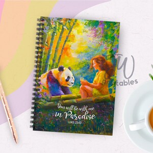 Cuaderno espiral forrado Paraíso / Estudio Jw / Escritura de cartas / Regalos de bautismo JW / Diario / Regalo Jw / Visitas de retorno / Cuaderno de Escrituras