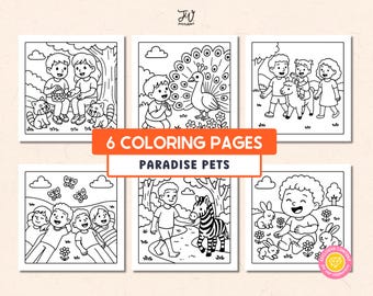 JW Kids Coloring Pages, JW Coloring Book, Printable JW Activity Pages Book for Jw Children in Paradise