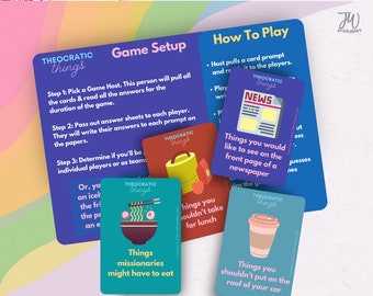 Theokratische Dinge Spiel | JW Spiel | Jw Kids | Zeugen Gottes | JW Quiz | JW Printables | Kartenspiel | Bibel-Wissensspiel