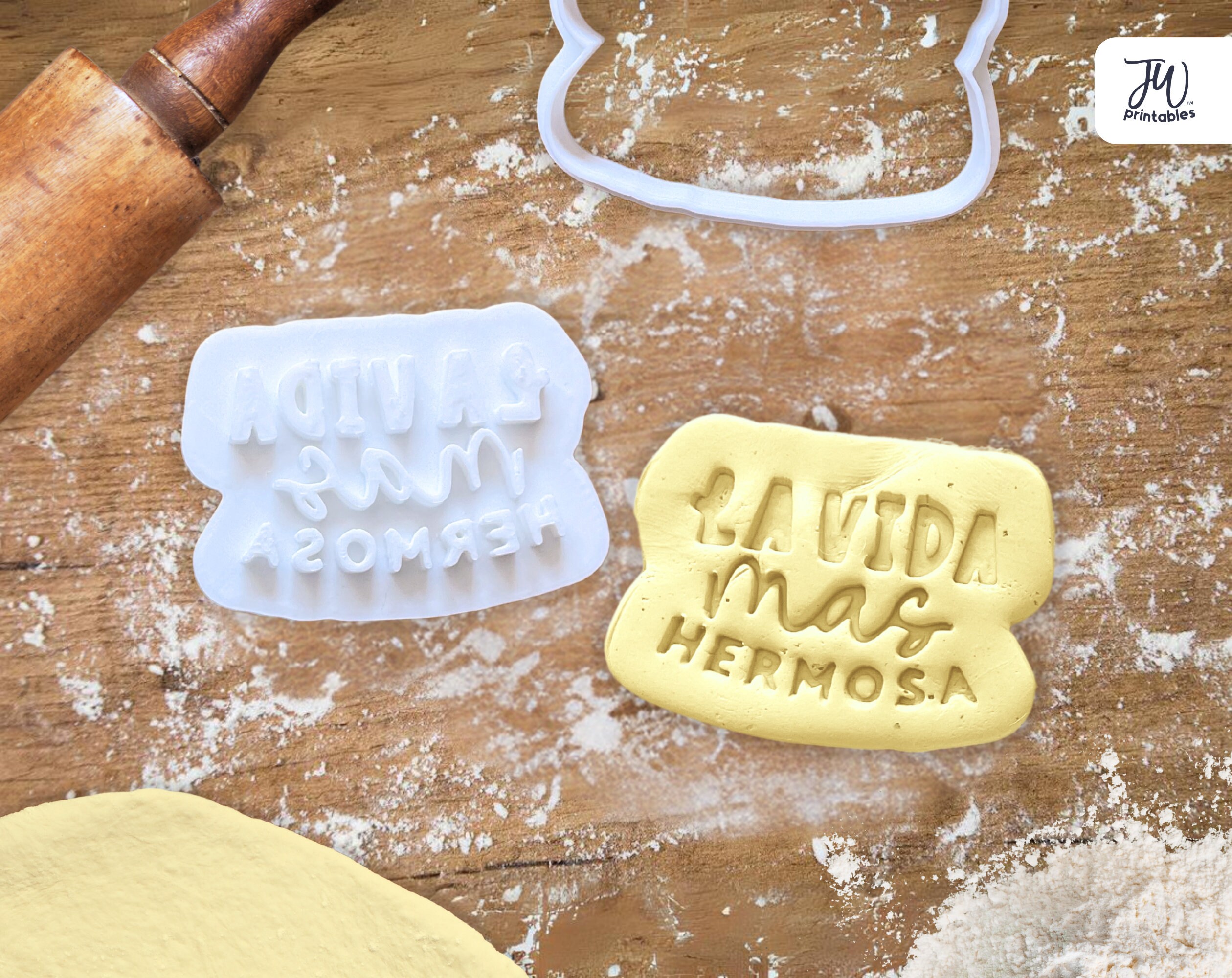 La Vida Mas Hermosa JW Cookie Cutter, Stamp & Embosser - Sweet Favors for pioneers, elders, JW kids, or conventions - Spanish
