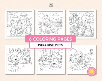 JW Kids Coloring Pages, JW Coloring Book, Printable JW Activity Pages Book for Jw Children in Paradise