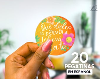 Pegatinas JW de 2 pulgadas - Spanish Stickers - For Baptism, Pioneer & Conventions - How Sweet - Que dulce es servir a Jehová a junto a ti