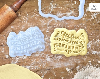 Efectúa tu ministerio plenamente JW Cookie Cutter, Stamp & Embosser - Sweet Favors for pioneers, elders, JW kids, or conventions - Spanish