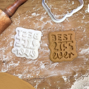 Tagliabiscotti, timbro e goffratore JW "Best Life Ever" per biscotti di zucchero - Dolci bomboniere per pionieri, anziani, ragazzi JW e convegni