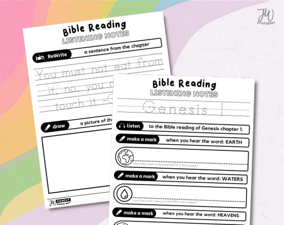 JW Kids Bible Reading Worksheet | Jw Workbook | Jw Kids Workbook | Jehovah's Witnesses | JW Download | JW Printables by JWPrintables