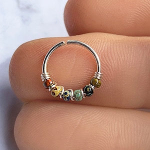 Nose Ring Small, Standard Size 20g Silver Nose Ring Hoop, 22g Thin Snug Septum Ring, Conch Piercing, Boho 14k Gold Fill Helix Piercing