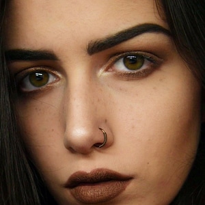 Boho Nose Ring, Free Spirit Jewerly, Hippie Nose Ring, Wire Wrapped Nose Ring, Hammered Nose Hoop, Hammered Nose Ring, Bronze Nose Hoop