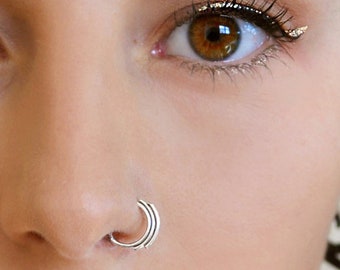 Boho Nose Ring, Nose Ring Hoop, Nose Jewelry, Nose Hoop Ring, Daith Earring, Helix Hoop, Moon Nose Ring, Free Sprit Jewelry