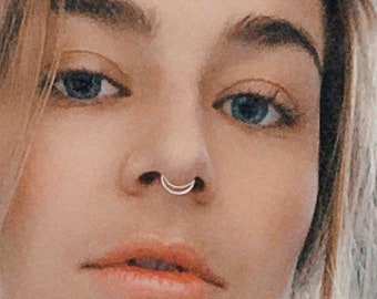 Silver Septum Ring, Snug Septum Hoop, Septum Ring Hoop, Gold Septum Ring, Nose Ring, Nose Jewelry, Septum Jewelry, 10mm Septum, 18g septum