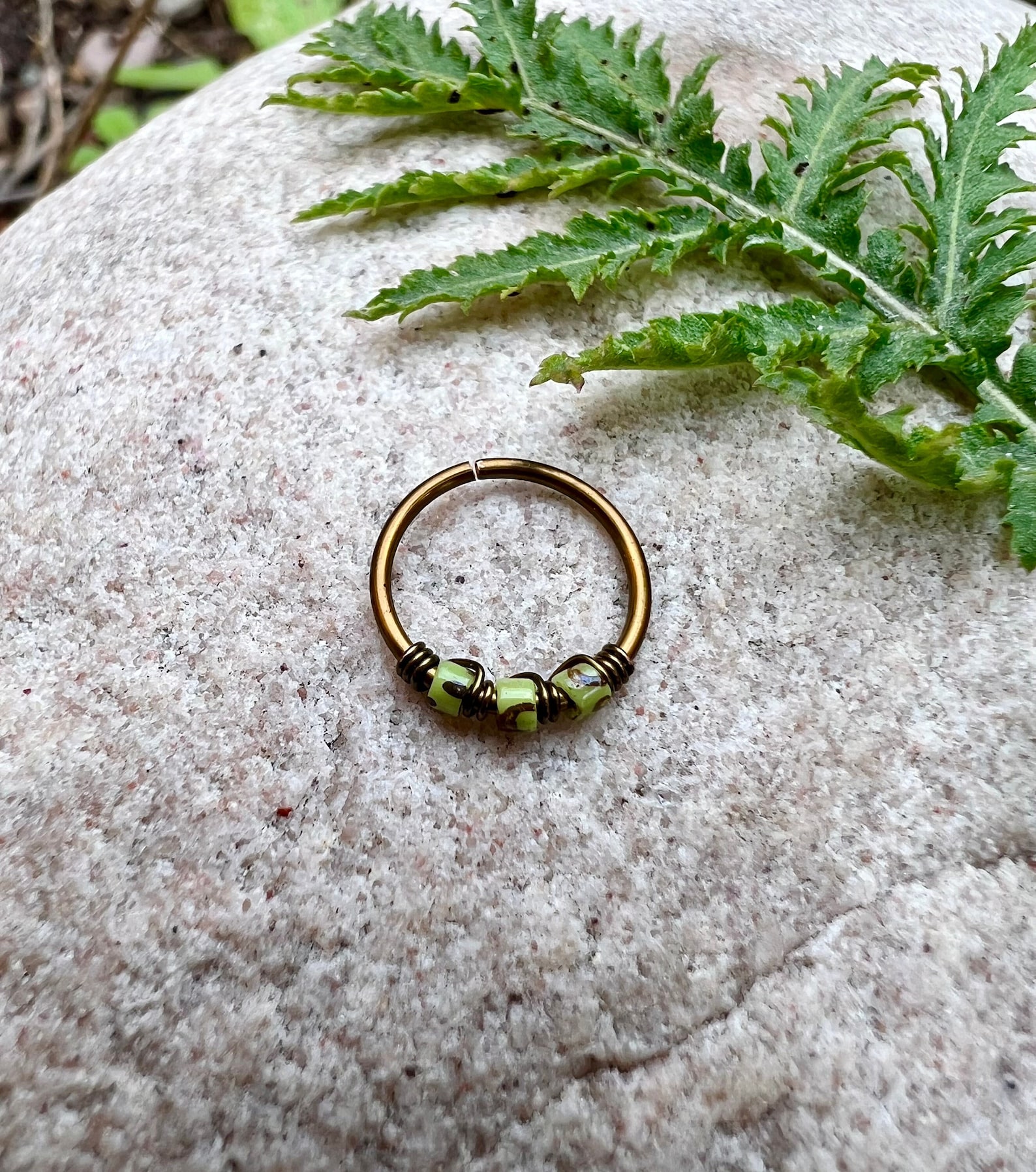 Snug Nose Rings 20g 22g Sage Picasso Beaded Nose Ring Hoop, Silver Nose Cuff Jewelry ...