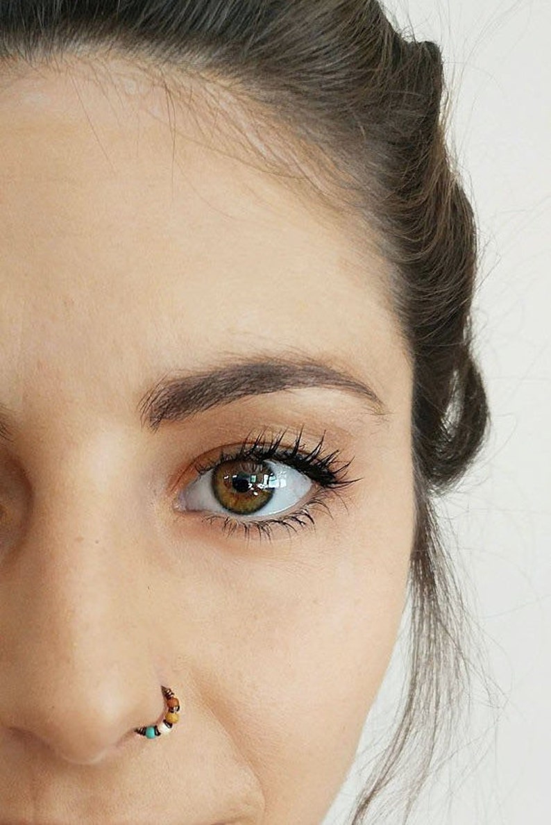 Pastel Tiny Hoop Nose Ring Hoop Thin Nose Hoop Daith Jewelry Etsy