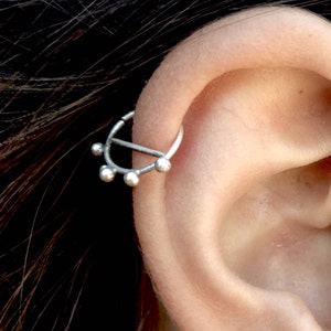 Sterling Silver Hoop for Septum, Tragus, Helix, Cartilage, Rook, Daith Hoop Ring, Piercing Jewelry, Unique Nose Jewelry, 20 gauge, 3/8&quot;
