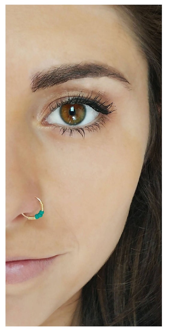 Boho Nose Ring, Wedding Nose Ring, Nose Piercing Jewelry, Thin