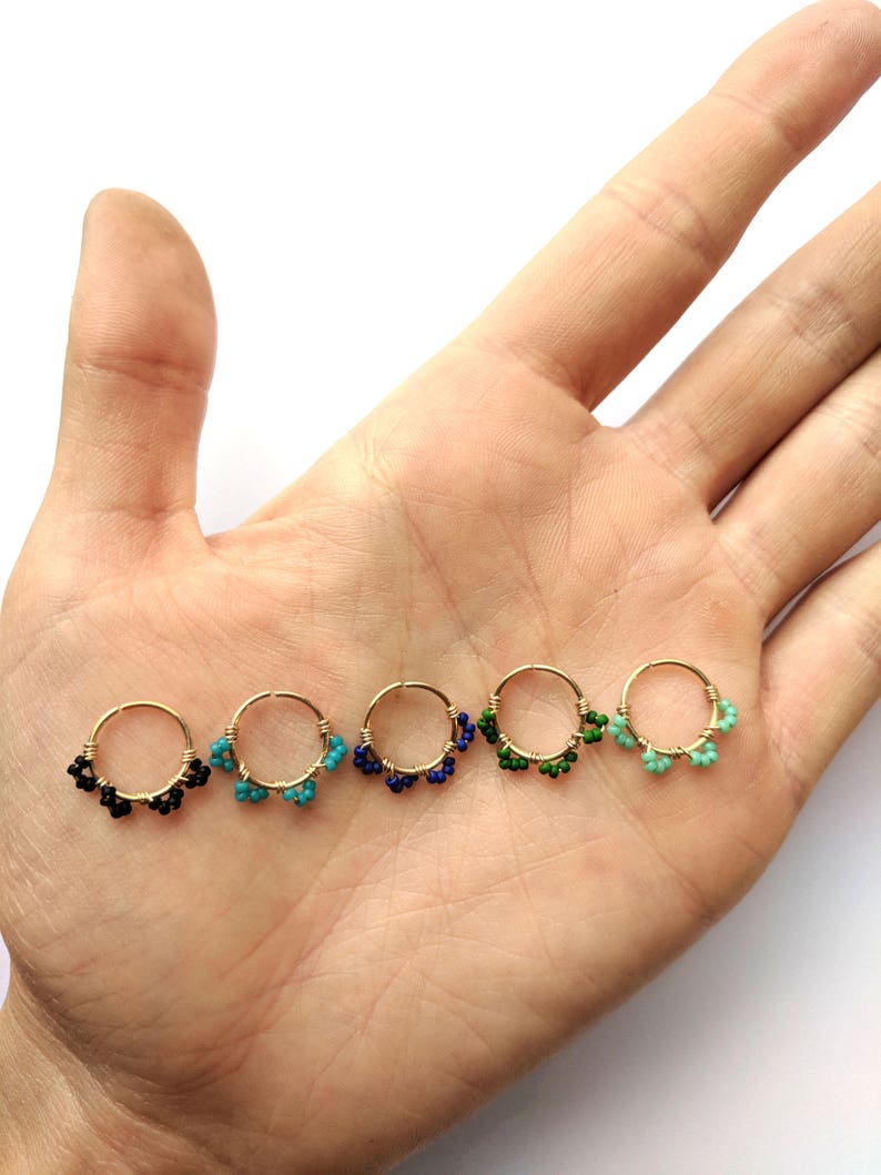 Turquoise Cartilage Earring Helix Hoop Turquoise Earring Etsy