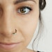 Snug Tiny Hoop Nose Ring Hoop, Thin Nose Hoop, Daith Jewelry Earring, Hoop Nose Ring Silver, Tragus Hoop, Nose Hoop with Beads, Silver 