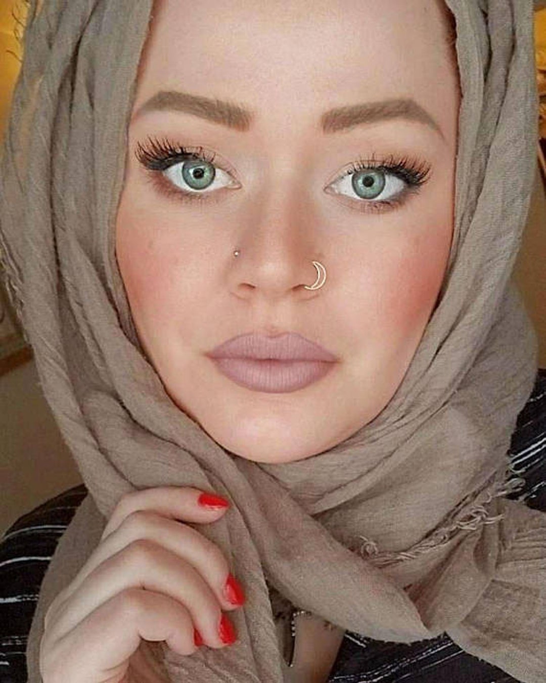 Stud and hoop nose ring both sides deals