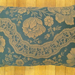 Vintage Decorative Pillow with Floral Chinoiserie size 1'9 x 1'3 image 3
