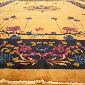 Antique Chinese Oriental Rug, in Room Size, W Chinese Motifs and Flowers image 10